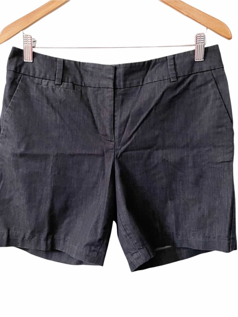 Talbots Blue Mid Rise Trouser Shorts Womens 4 Modest Preppy Classic Nautical